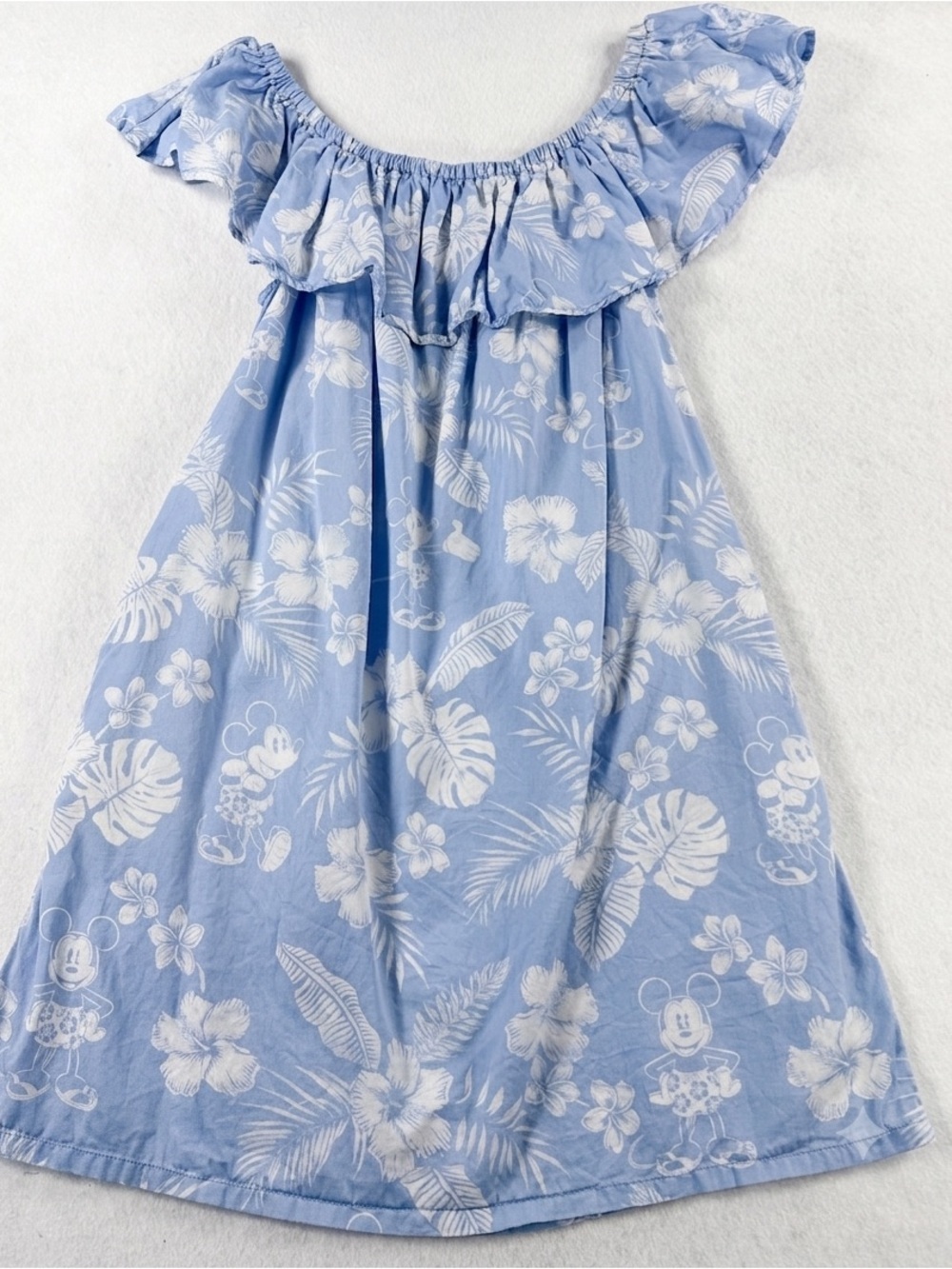 Disney Parks x Tommy Bahama Mickey Hawaiian Off Shoulder Dress Medium Pockets
